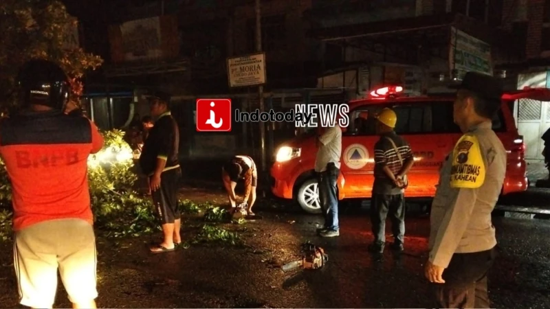 Antisipasi Macet, Polsek Siantar Utara Gatur Lalin Akibat Pohon Tumbang