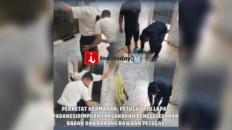 Perketat Keamanan, Petugas P2U Lapas Padangsidimpuan Laksanakan Penggeledahan Badan dan Barang Bawaan Petugas